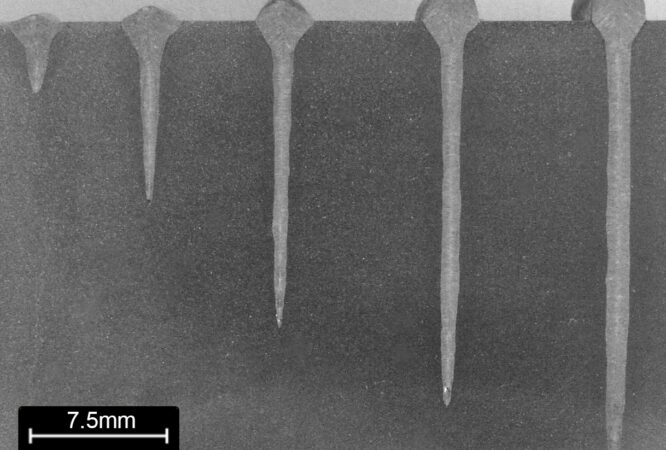 150kV electron beam weld sample