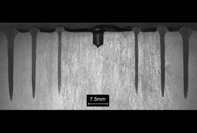 60kV electron beam weld sample