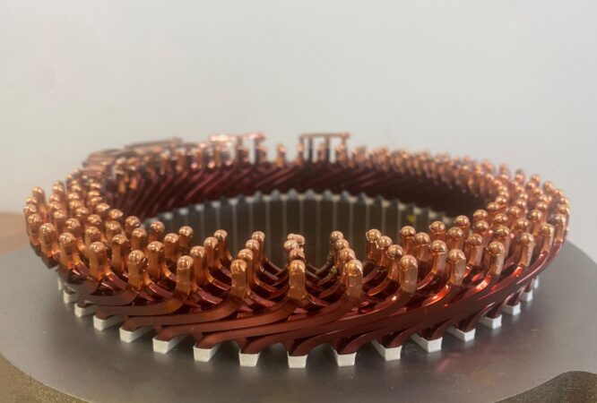 Motor stator welded on the Evflow system