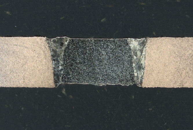 Cross-section of a batch model weld